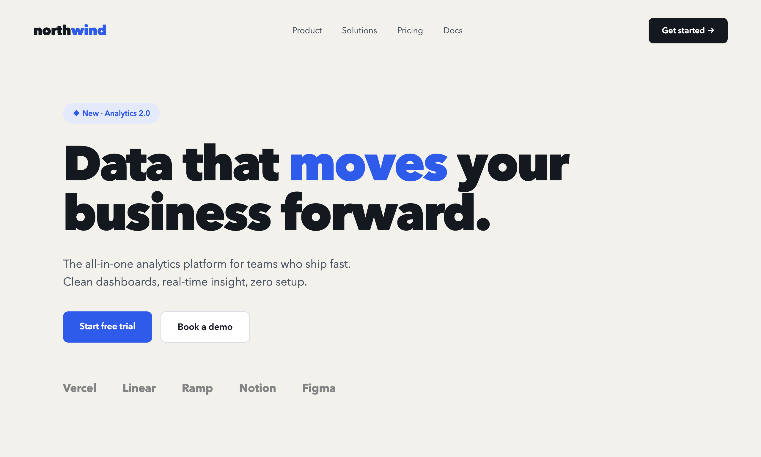 Northwind — analytics SaaS site