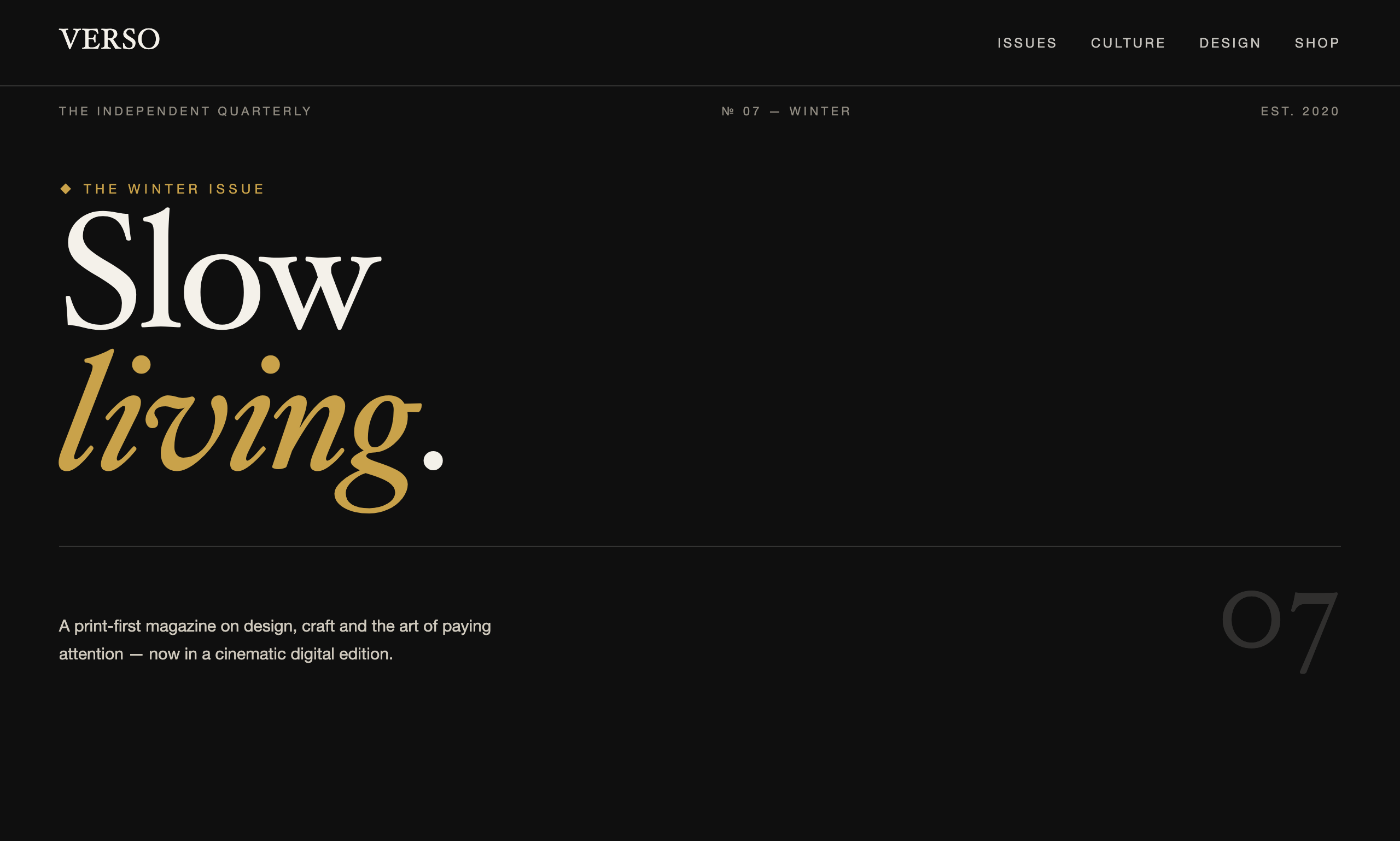 Verso — magazine site